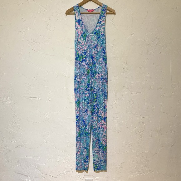 Lilly Pulitzer Paulina Jumpsuit size XS Floral One Piece Sleeveless Stretch - Picture 1 of 10